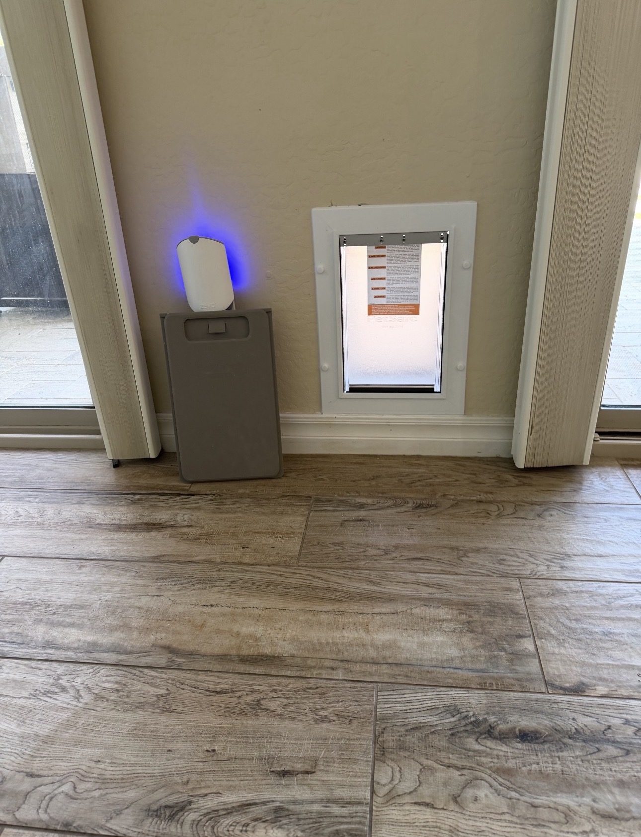 After: New wall-entry dog door installed, interior side Phoenix AZ